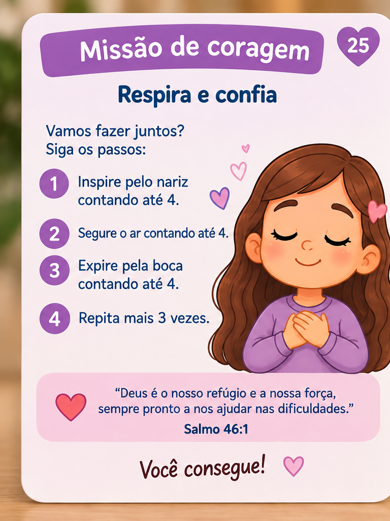 Carta Missão de coragem do baralho Pequenos Corajosos