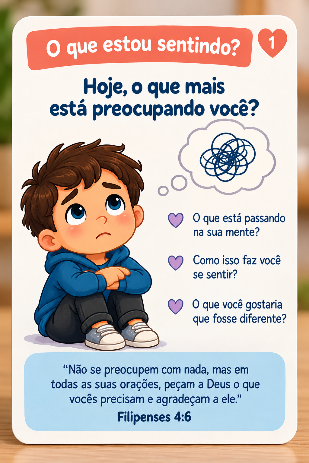 Carta O que estou sentindo? do baralho Pequenos Corajosos